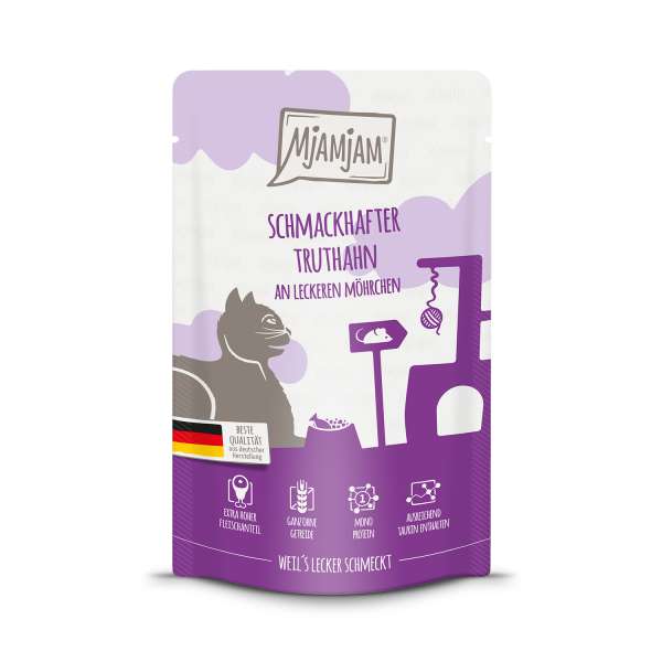 Mjamjam | mit Truthahn &amp; Möhrchen | 12x 125 g Katzenfutter